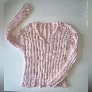 SHEIN Light Pink V-Neck Sweater